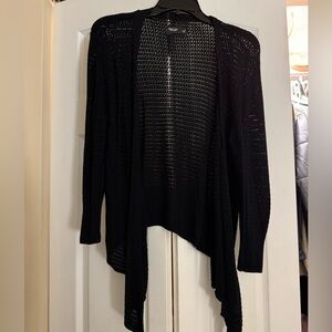 Black Open-Front Cardigan